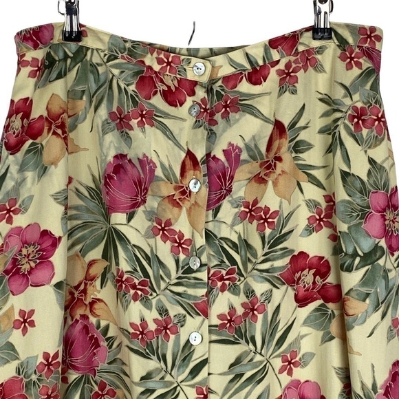 Napa Valley Vintage Floral Button Front Full Maxi Skirt - Picture 3 of 9